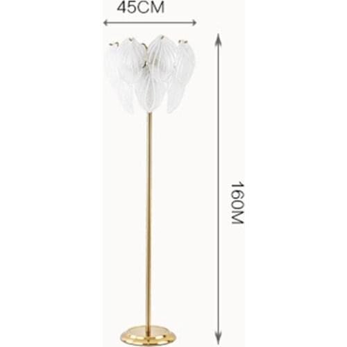 SGROW Glass Leaf Design Floor Lamps European Floor Standing Lights for Bedroom Living Room Postmodern Ripple Lighting Fixtures