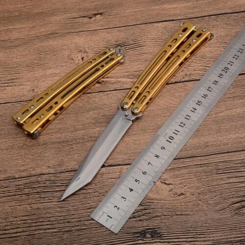 NEW Fashion Crossing the line of fire Folding Camping Outdoor Knife Pocket Balisong Hunting Training Tactical EDC Kitchen Tools
