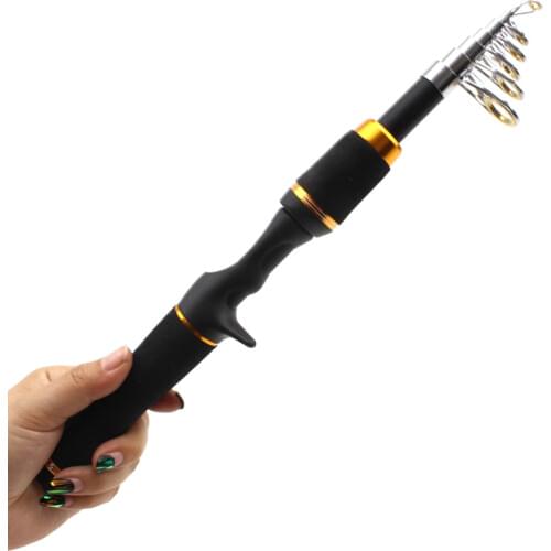 2018 NEW MINI1.65M Telescopic Protable Carbon Spinning Fishing Rod Casting Rods Short Sea Rod power M Free shipping