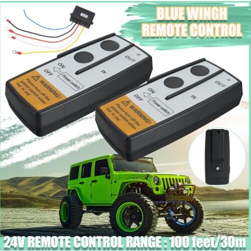 Universal 3Pcs/Set 24V 100Ft Recovery Winch Crane Wireless Remote Control Controller Twin Handset Kits 433 Mhz Remote Controls