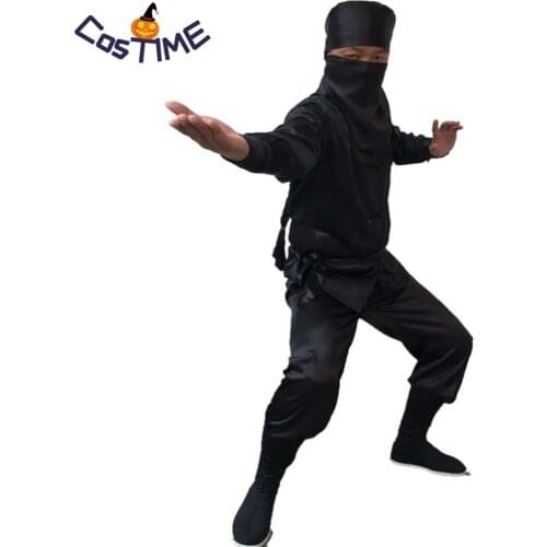 Adult Ninja Assassin Black Suit Mens Traditional Chinese Kung Fu Outfit Tang Costume Masked Samura Nignt Uniform Fancy Dress