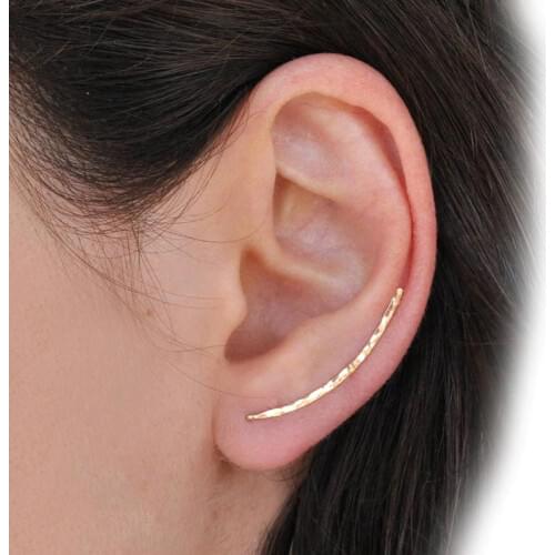 925 Silver Grillz Piercing Earrings Jewelry Ear Cuff Charm Handmade Hammered Gold Filled Brincos Earrings For Women Oorbellen