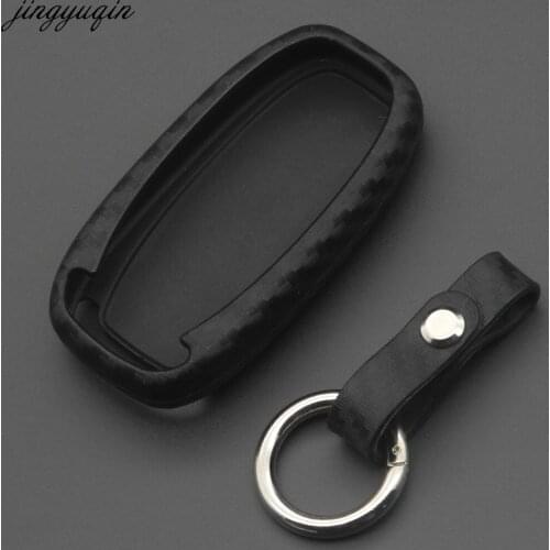 Jingyuqin 10pcs 3 Button Carbon silicone Key Covers Car Styling Case For Audi A6L A4L Q5 A3 A4 B6 B7 B8 Smart Shell Accessories