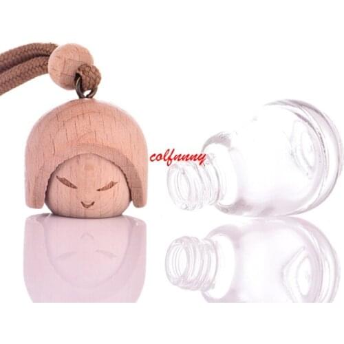 300pcs/lot Fast Shipping 8ML transparent cute doll car ornaments glass perfume bottles wholesale FXS14