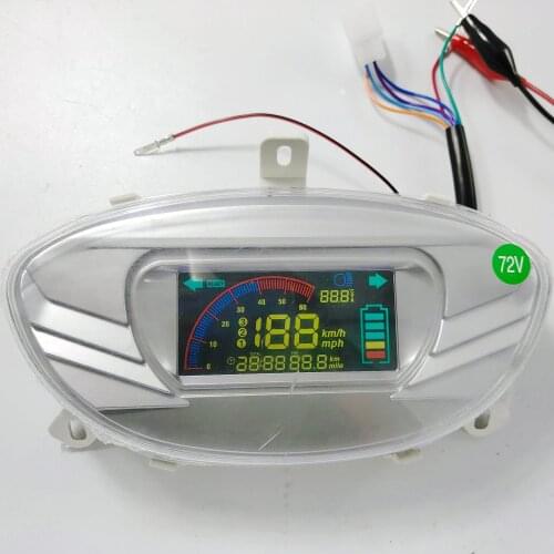 48v60v72v LCD Display Speedometer Instrument For Electric Scooter Motorcycle ATV Tricycle Voltage Battery Indicator Dashboard