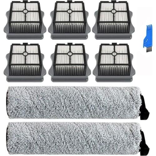 Brush Roll and 6 Pack for TINECO IFLOOR, IFLOOR3, Floor One S3 Hardwood Floors Wet Dry Vacuum Cleaner Part