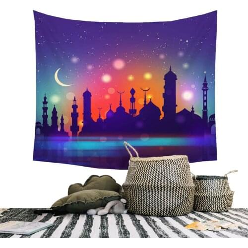Eid Mubarak Decoration Tapestries Muslim Ramadan Decor Tablecloth Ramadan Mubarak Party Supplies Eid Mubarak 130x150cm
