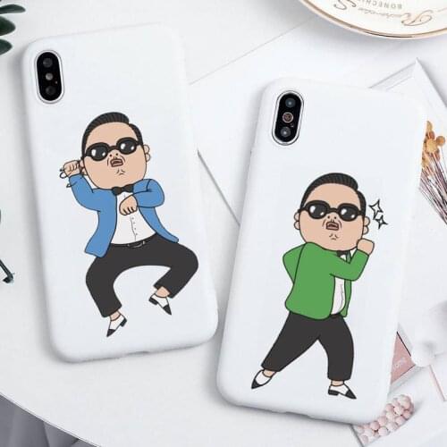 Gangnam Style PSY Phone Case For iphone 12 11 Pro Max Mini XS 8 7 6 6S Plus X SE 2020 XR Candy white Silicone cover