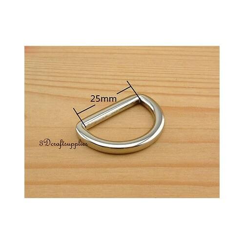 D ring d-rings purse ring alloying nickel 25mm 1 inch 10pcs U12