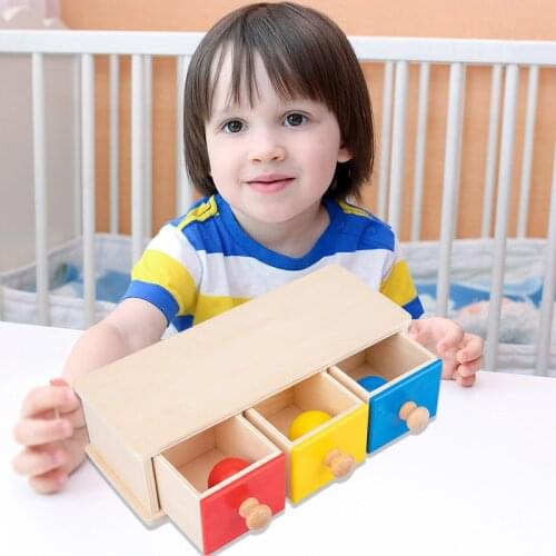 Baby Toys Montessori Box with Ball Toy for Children Educational Wooden Toys Box Wood Products Kids Sensory Toys Infants Gifts