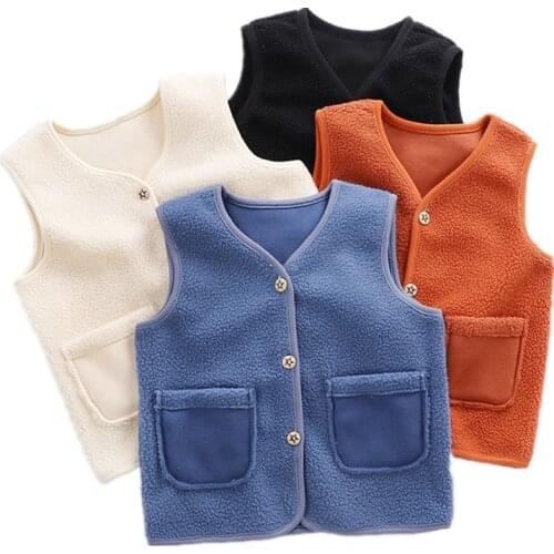 Childrens Double Vest Baby Vest girl And boy Plush Vest In Autumn And Winter Baby Girl Winter Clothes Toddler Girl Vest