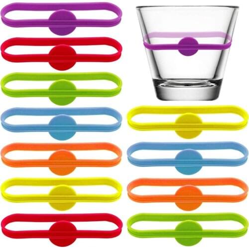 For Party Bar Wine Labels Glasses Drinking Tag Set Food Grade Silicone Mark Long Strips Goblet Tag Glass Markers Barware