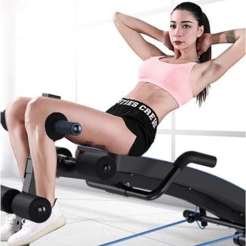 Home multi-functional supine board portable folding fitness equipment with armrest non-slip abdominal muscle training device