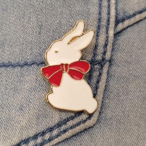 Cartoon Cute Animal Bunny Brooch Metal Brooch Enamel Pins Size About 1.3*0.9 Inch Weight “4g