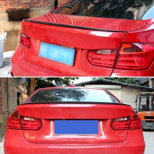 Use For BMW 3 Series F30 Spoiler 2013--2018 Year Glossy Real Carbon Fiber Rear Wing M3 Style Sport Accessories Body Kit