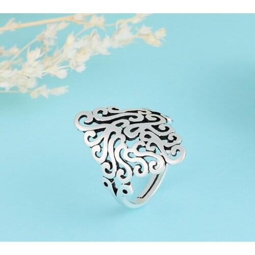 Korean Open Adjustable Big Flower Finger Rings for Women Wedding Ring Jewelry Valentines Day GIFT