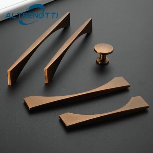 Furniture Drawer Bronze Coffee Handle Wardrobe Kitchen Cupboard Door Pull Modern Hardware Closet Cabinet Dresser Metal Knob