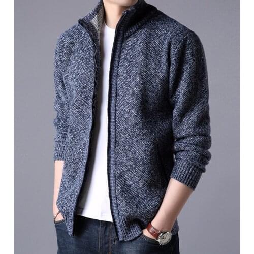 MRMT 2021 Brand Mens Jackets Cashmere Knit Sweater Fashion Youth Solid Color Stand Collar Sweater Jacket Apparel