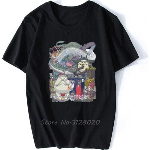 2020 Studio Ghibli T Shirt Men Spirited Away Mononoke Funny Japanese Anime My Neighbour Totoro Shirt White Tshirt Top T-shirt