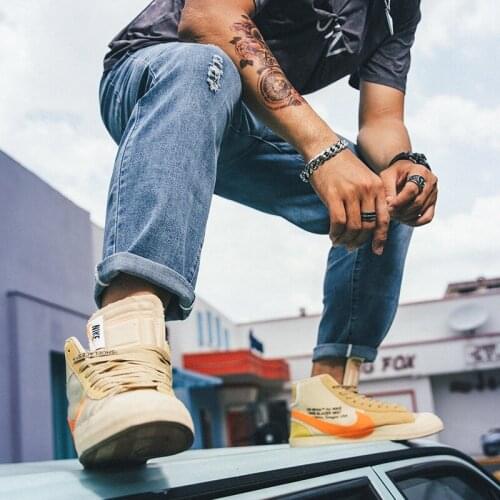 Mens jeans streetwear Hip hop baggy jeans men fashion Harem pants men hole straight jeans Mens trousers jeans for men 2020