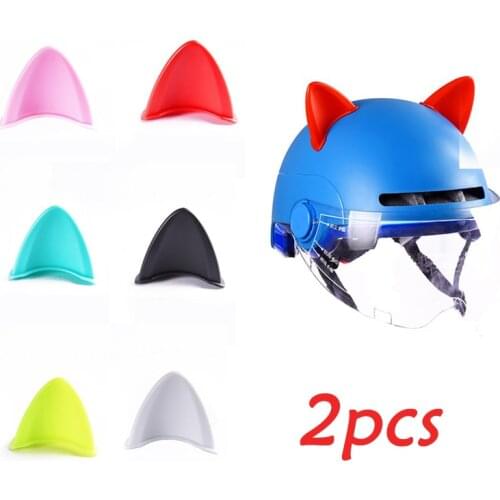 2 pcs Cute Helmet Cat Ears Decoration Helmet Styling Strong Adhesive Stickers Motorcycle Electric Helmet Accessories
