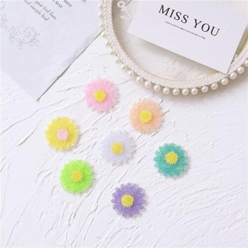 15pcs/lot 3cm Chrysanthemum accessorie Patches Appliques For Clothes shoes Sewing Supplies DIY Hair Decoration