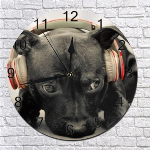 Wall Decor Clocks Dogs Pattern Numeral Digital Dial Mute Silent Digital Clock Battery Operated Clocks Kitchen Wall Wall Clock