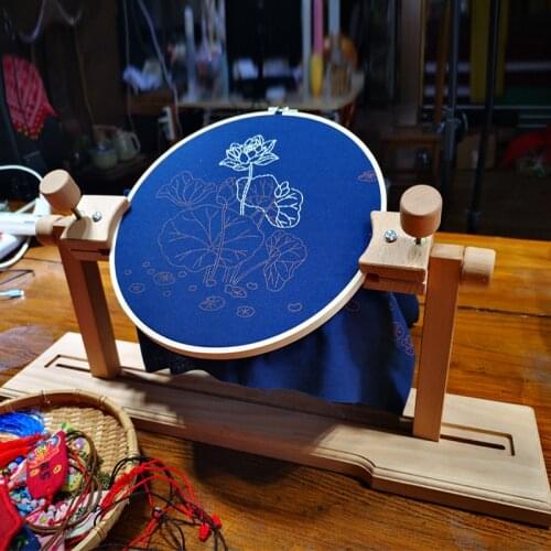 2019 New Solid Wood Desktop Embroidery Frame Replace Round Rectangular Embroidery Stretch French Embroidery Tool