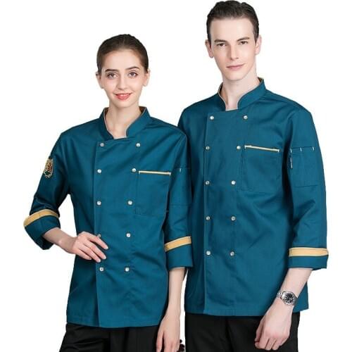 Chef Clothes Long-sleeved Hotel Restaurant Uniform Cake Room Pastry Kitchen Men Women Overalls Breathable Plus Size Jacket H2026