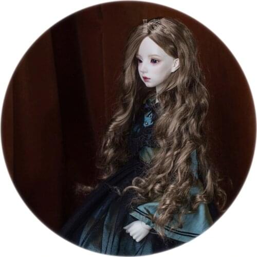 BJD Doll Wigs are suitable for 1/3 1/4 MSD Size imitation mohair wigs with large wavy dark brown doll accessories