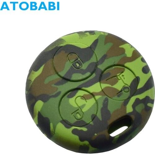 Silicone Car Key Case For Mercedes Benz Smart Fortwo Forfour City Roadster 3 Buttons Remote Control Fob Protector Cover Keychain