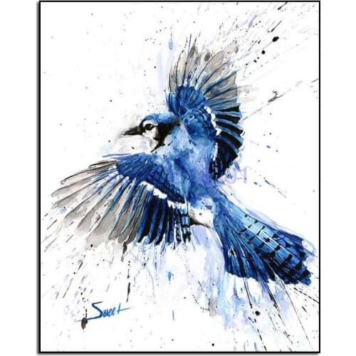 Blue Bird 5D DIY Full diamond Painting crystal Lovely Bird 3D Cross Stitch Decorative Needlework embroidery square Rhinestone