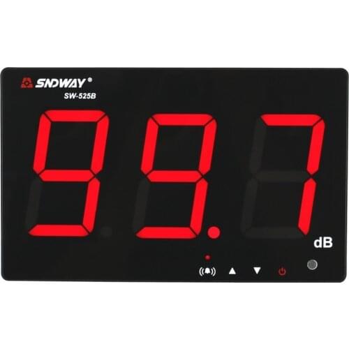 SNDWAY SW-525B Wall Hanging Type Digital Sound Level Meter Noise Decibel Meter 30~130db Restaurant Bar Indoor/Office/Home