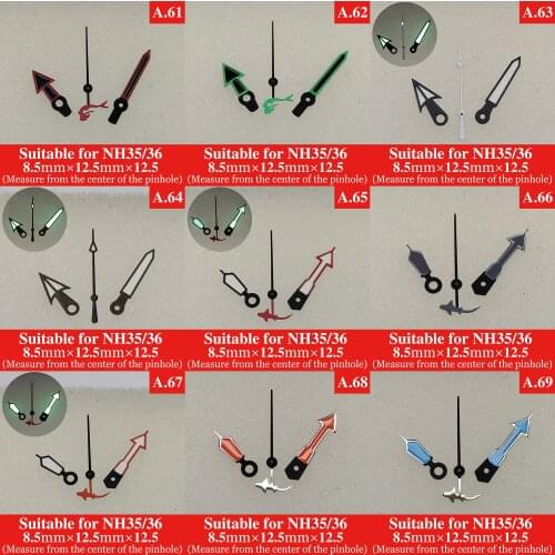 Watch Hands Fit NH35 NH36 Movement Pointer Green Super Luminous Suitable For SEIK O Watch Parts Replacement Accessories