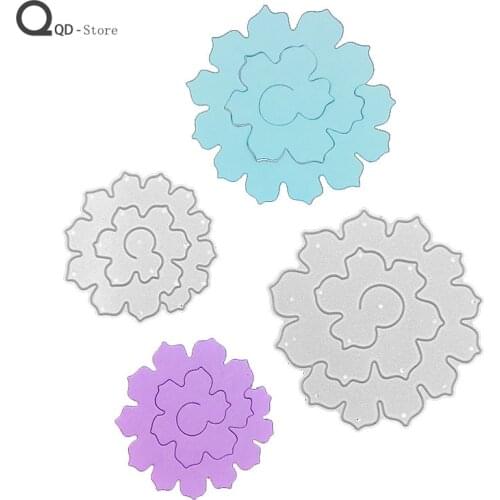 Scrapbook cutting dies Childrens Puzzle Two Flowers 2021 New Metal Dies cutting dies DIY Card Make Mould Model Craft Decoration