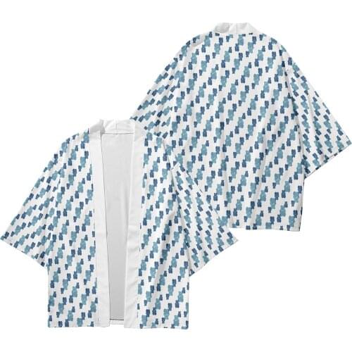 Plus Size XXS-6XL 5XL 4XL 3XL Blue Loose Japanese Streetwear Cardigan Women Men Harajuku Haori Kimono Cosplay Top Yukata Clothes