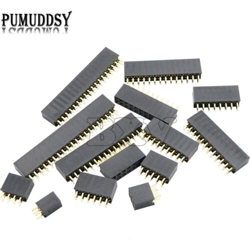 2.54mm double row male 2~40p breakaway pcb board pin header connector strip pinheader 2 * 2/3/4/6/8/10/12/15/20/40p for arduino