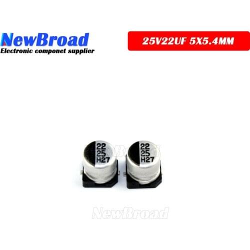 10PCS SMD Aluminum Electrolytic Capacitor 25V22UF 5*5.4MM 22UF25V 25V 22UF