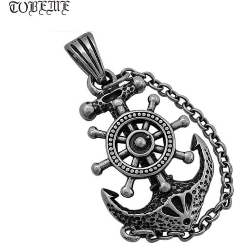 100% 925 Silver Anchor Pendant 925 Sterling Punk Jewelry Man Pendant Vintage Silver Anchor Pendant