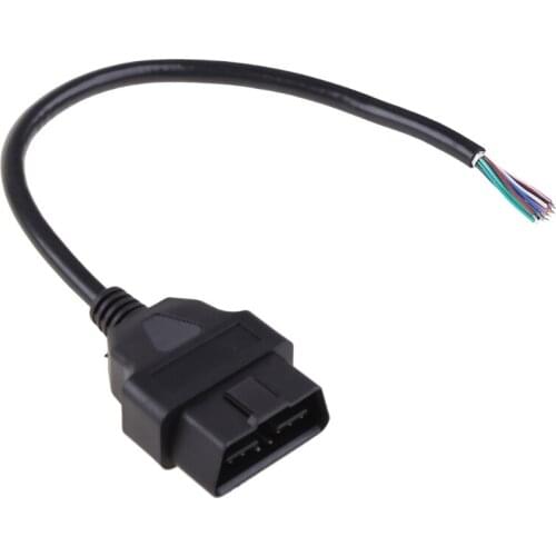 40GF OBD2 16Pin Male Plug Adapter Opening Cable Connector for elm327 Extension Auto