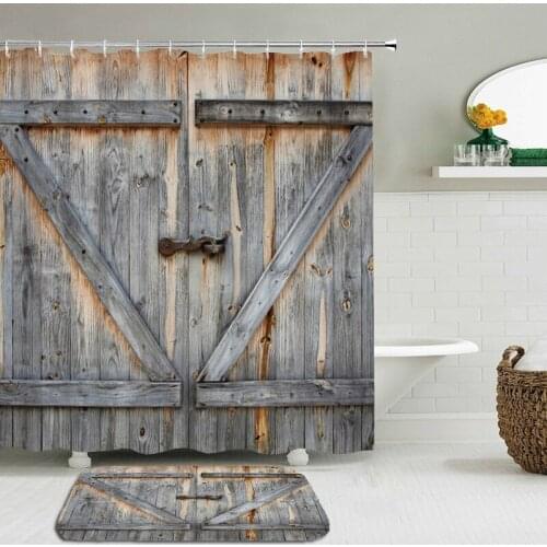 2Pcs/Set 3D Print Flower Pattern Shower Curtain Set Waterproof Polyester Cloth+Non-slip Mat Rug Toilet Bathroom Home Decor