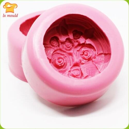 3D Round Rose Candle Silicone Moulds Jelly Soap Baking Molds Tools