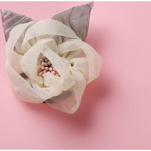 5pcs/lot Lace Leaf Flowers for Diy Baby Girls Headband without Clips Cute Fabric Rose Flowers for Children Hair Accessories