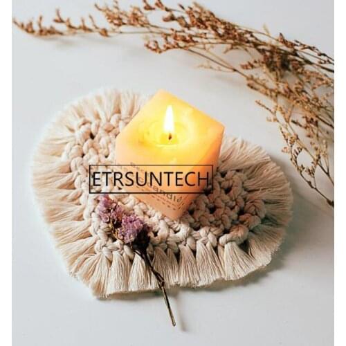 50pcs Nordic Fringe Placemat Macrame Boho Handmade Coaster Candle Christmas Decoration For Home Party Gift For Women