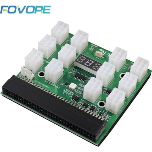 PCIE 64 Pin to 12x 6 Pin Adapter Power Module Breakout Board for HP 1200W PSU Server Power Conversion PSU GPU Mining Ethereum