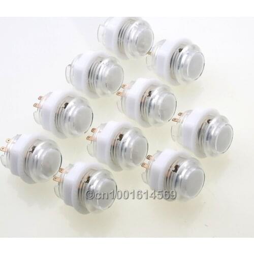 10pcs 5V 24mm Arcade Game DIY Kits Parts LED Illuminated Arcade LED Push Button For Fighting Stick Super Street Game - White