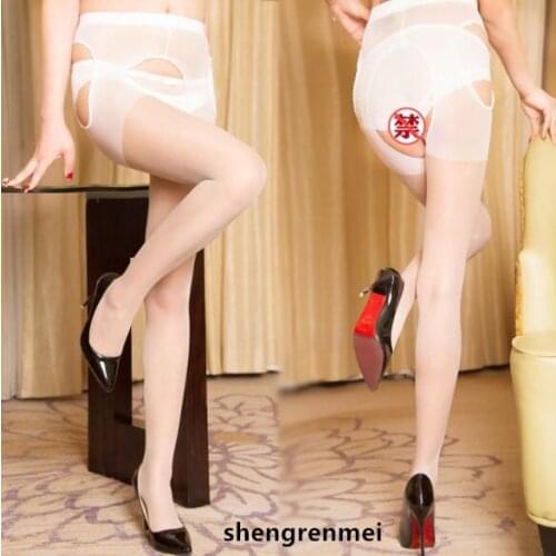 Shengrenmei 2019 White Tights Womens Open Crotch Pantyhose Lady Sheer Transparent Tights Hot Sexy Stockings Medias dropshipping
