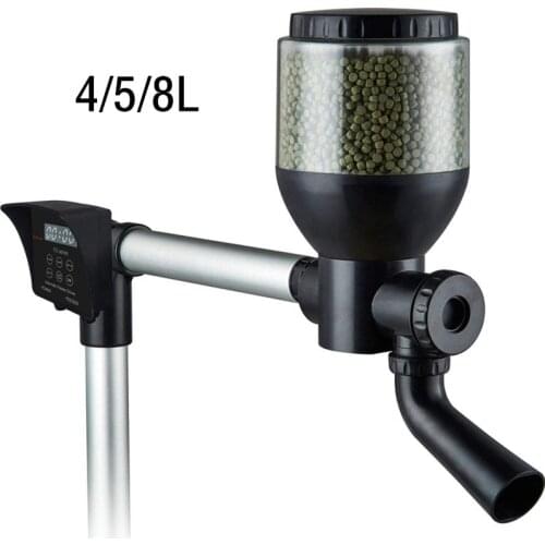 Large Programmable Auto Pond Feeder with LCD Display Controller Automatic Fish Food Feeding Dispenser Outdoor Koi Fish Feeder