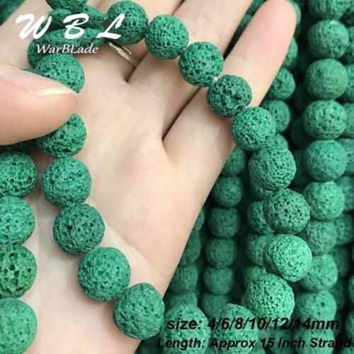 WarBLade 4-14mm Natural Volcanic Stone Beads Colorful Rock Lava Round Loose Stone Beads For DIY Necklace Bracelet Jewelry Making