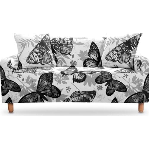 Butterfly Sofa Cover for Living Room Sectional Couch Cover Elastic Stretch Sofa Cover Armchair Slipcovers (No Pillow Case)